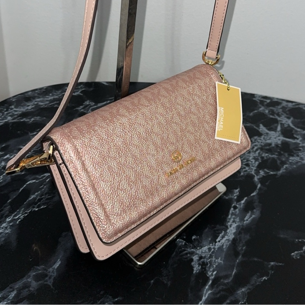 MICHAEL KORS  Bag JS Charm Small Phone Crossbody Ballet Pink NEW -Minor Defect - Picture 3 of 6